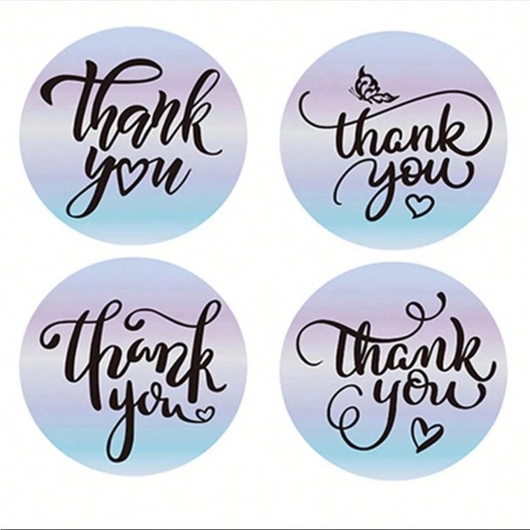 500 Count Holographic 1 inch Thank you stickers - Picture 4 of 4